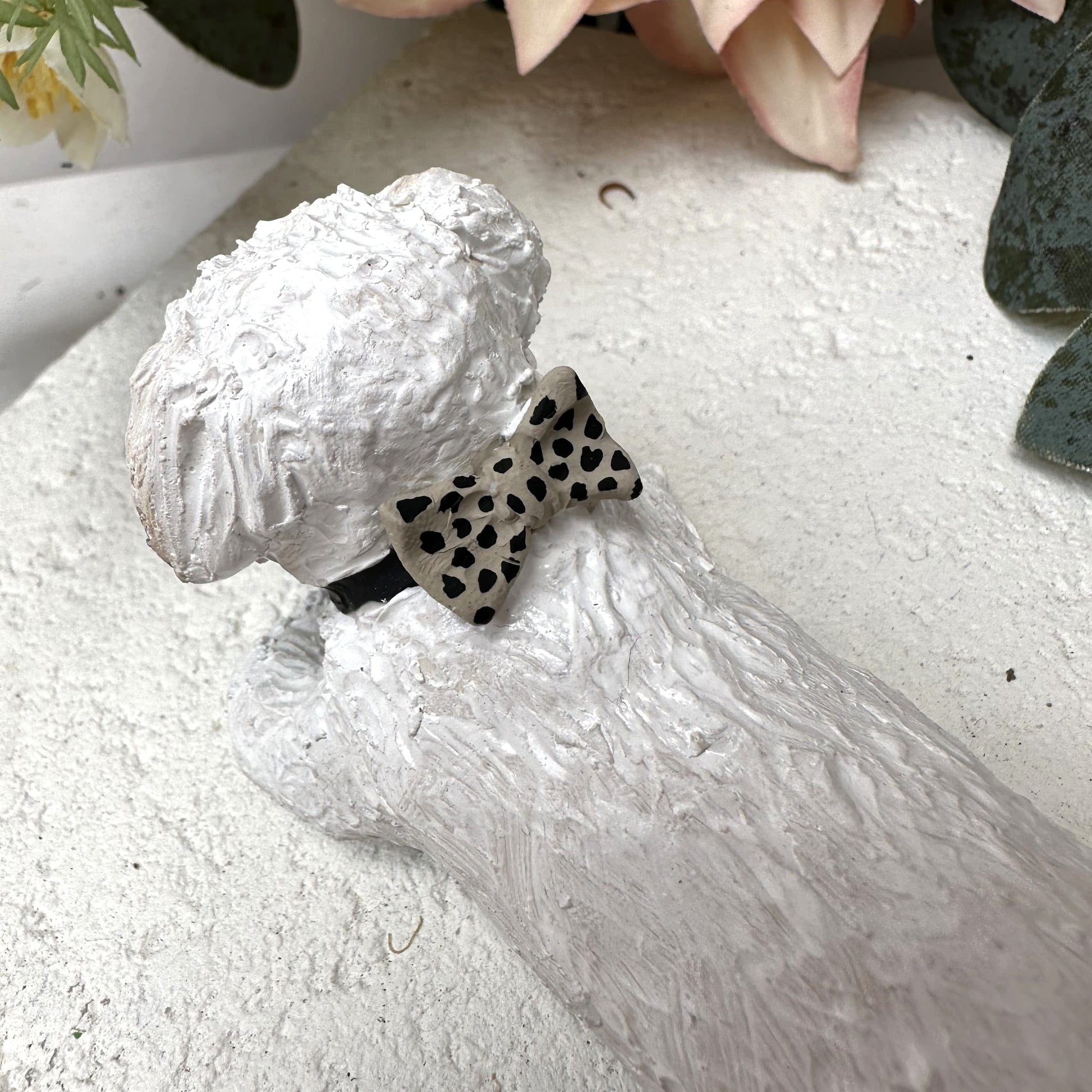 Custom pet wedding cake topper bow tie accessory.