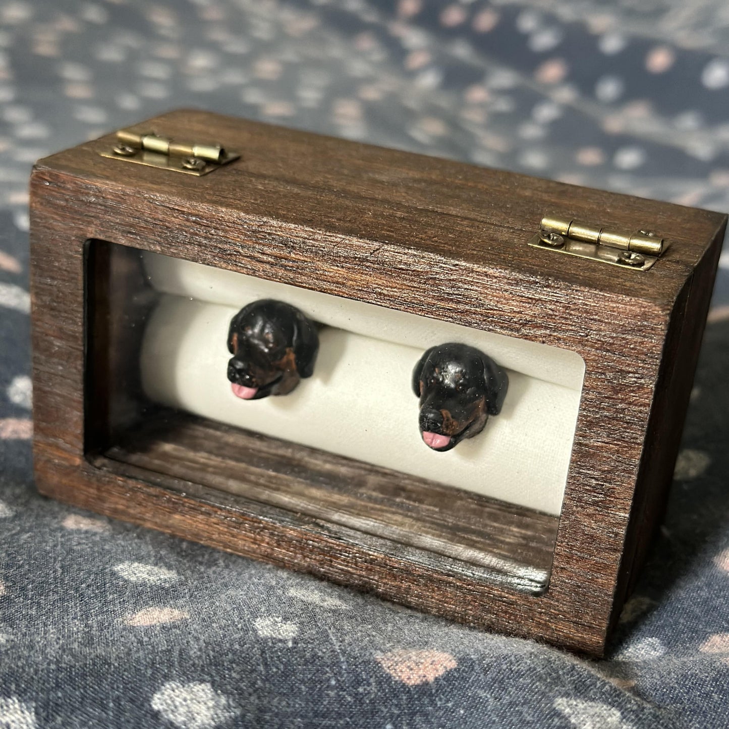 Cufflinks or double ring timber gift box