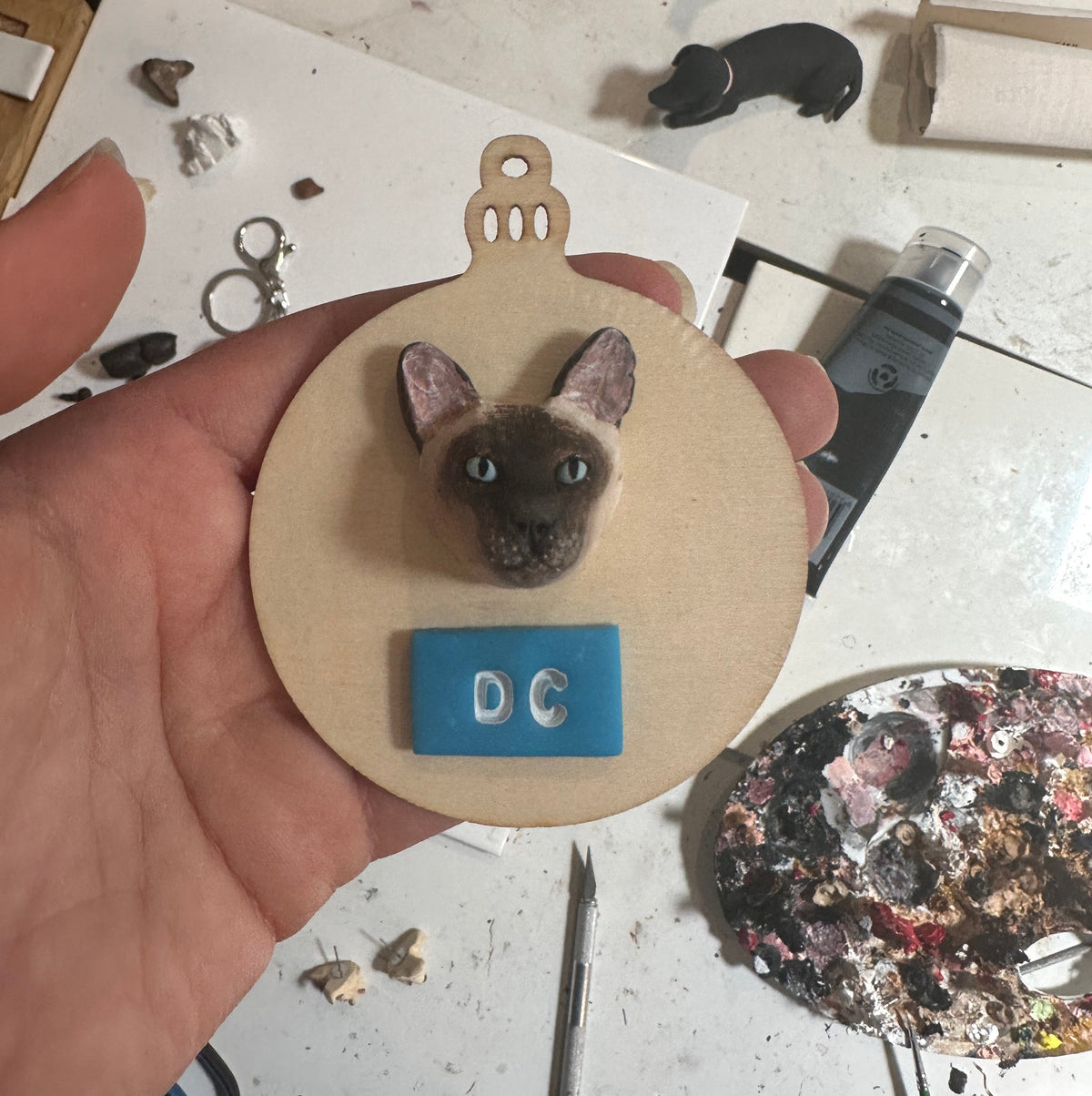 Timber bauble - Custom pet face Christmas ornament