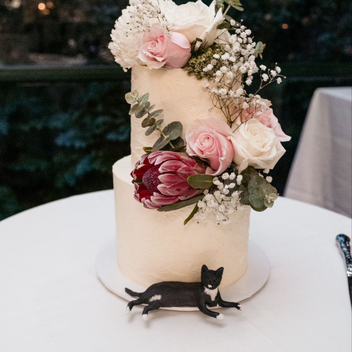 Custom pet wedding cake topper - full body