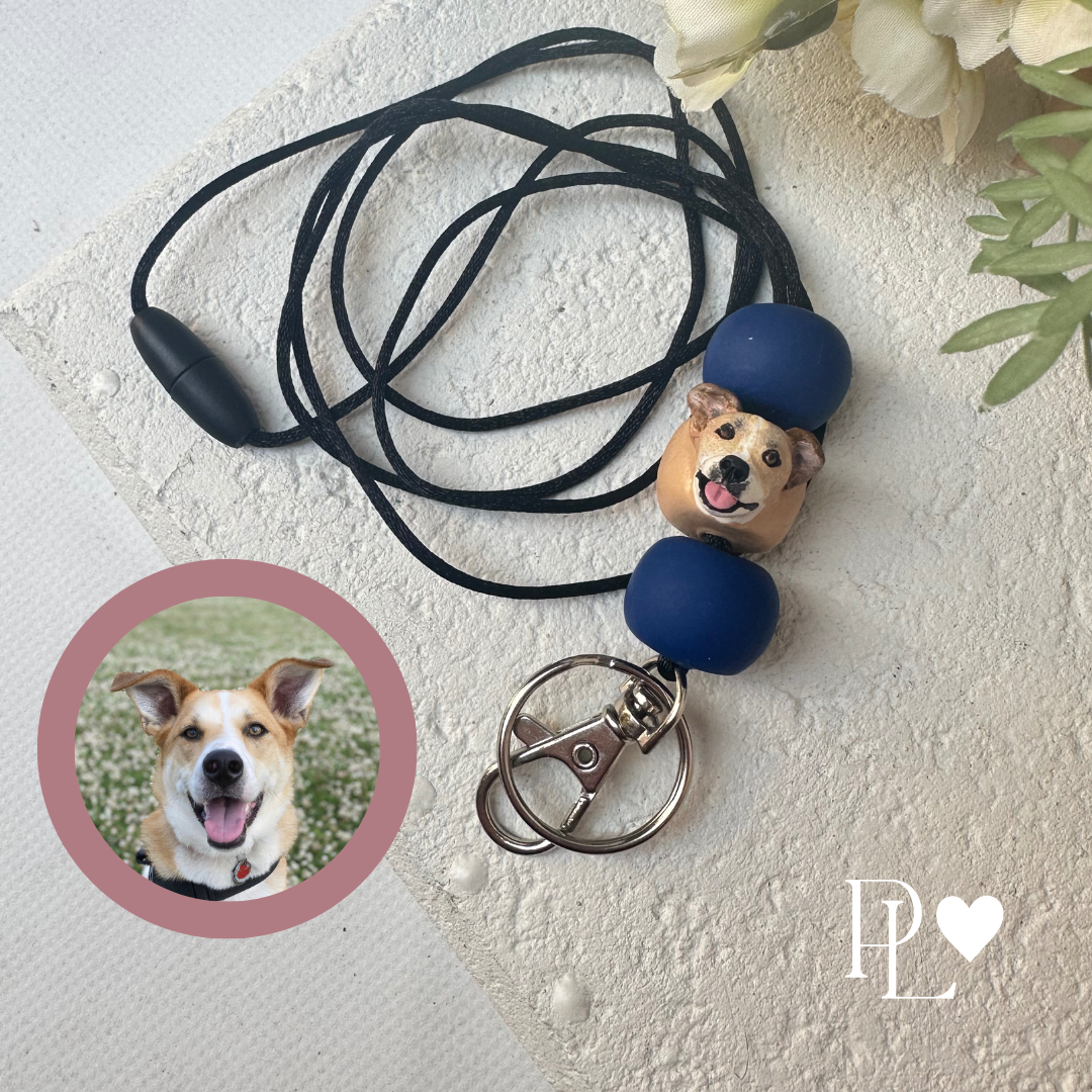 Custom pet beaded lanyard