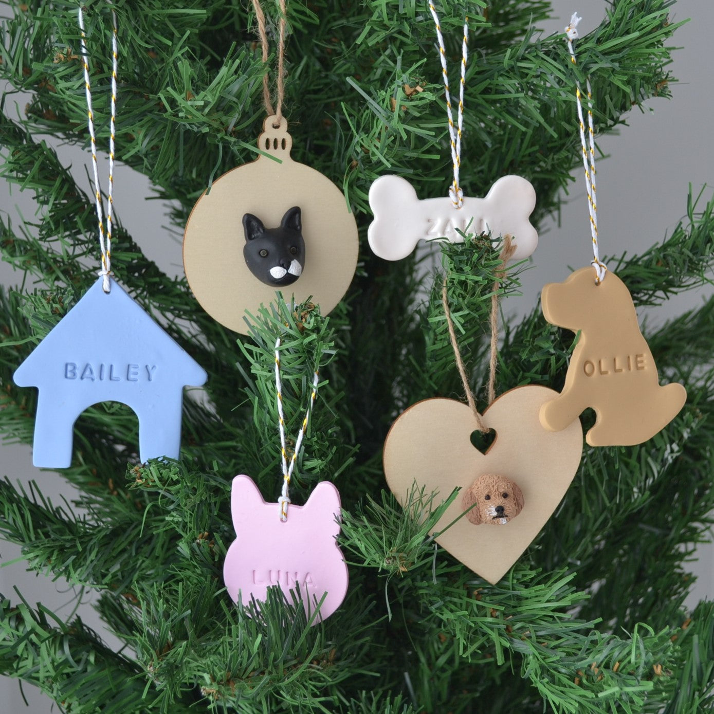 Custom pet name Christmas ornament