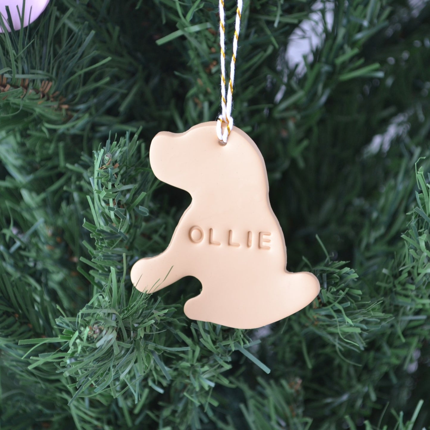 Custom pet name Christmas ornament