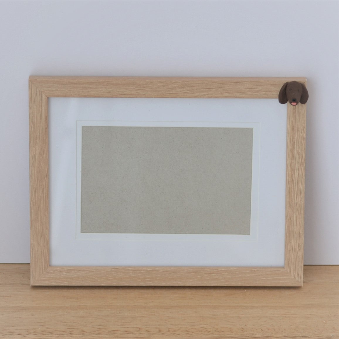 Pet memorial oak coloured photo frame