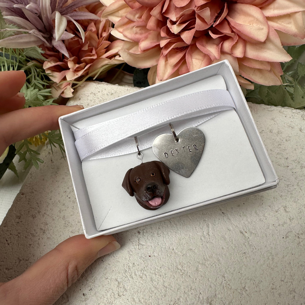 Custom pet memorial urn charm