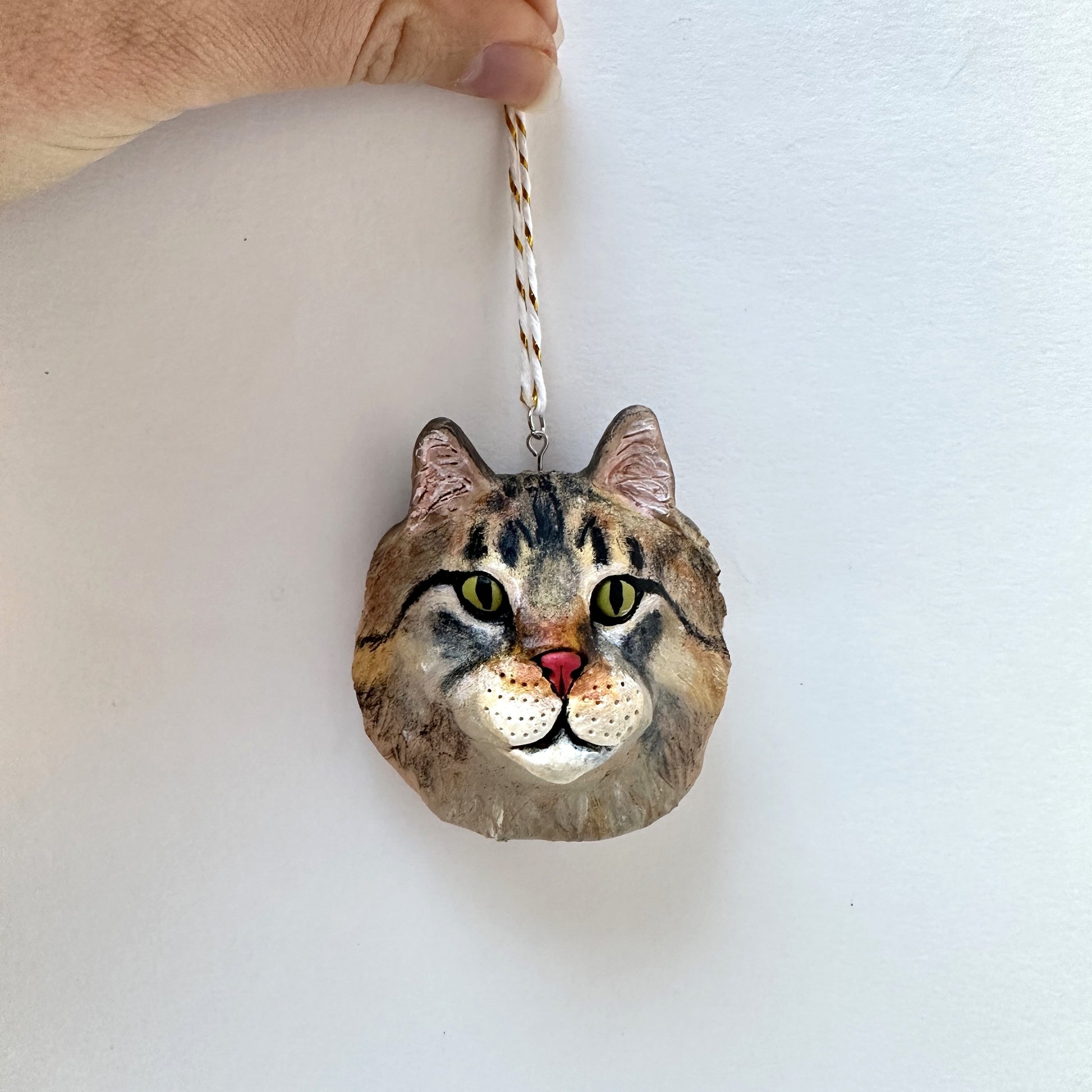 Custom 3D cat face Christmas ornament
