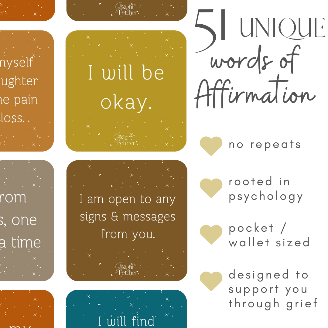 Grief Affirmation Cards - 51 unique comforting and healing sympathy messages