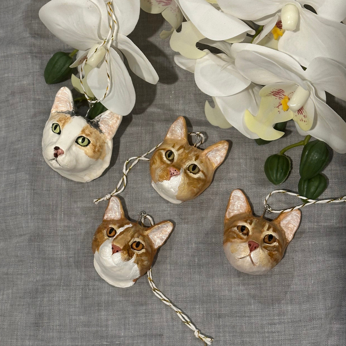 Custom pet Christmas tree ornaments- face