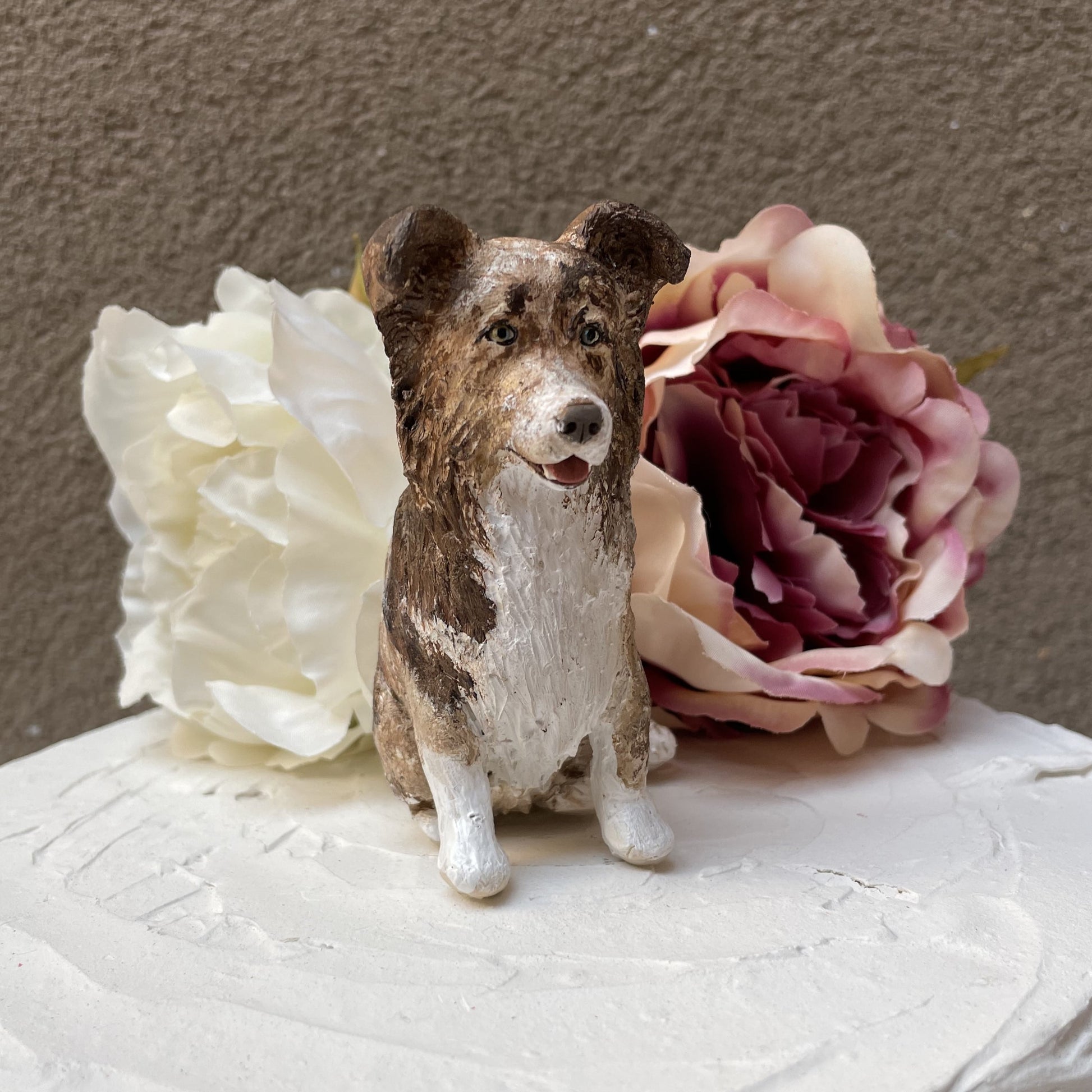 Australian Shepherd custom wedding dog cake topper.