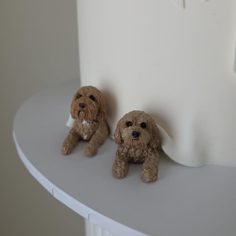 Custom pet wedding cake topper - full body