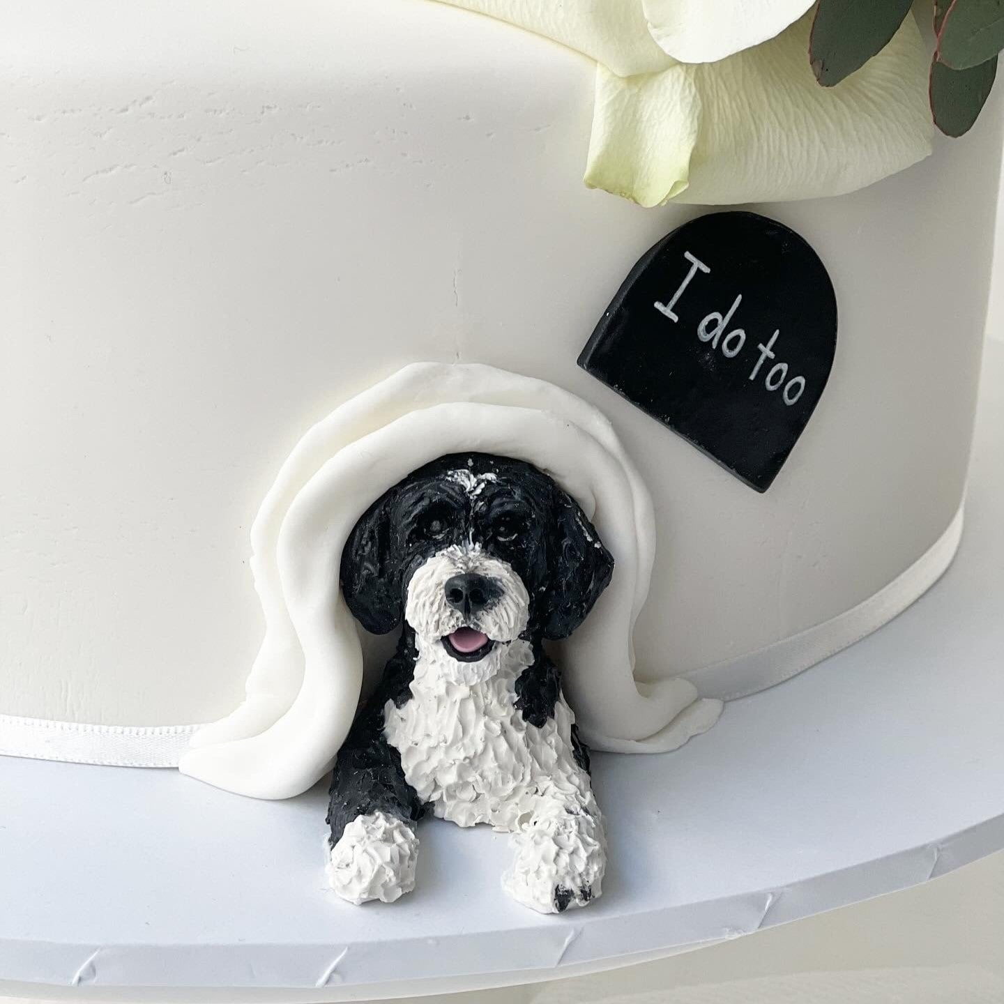 Custom pet wedding cake topper - full body