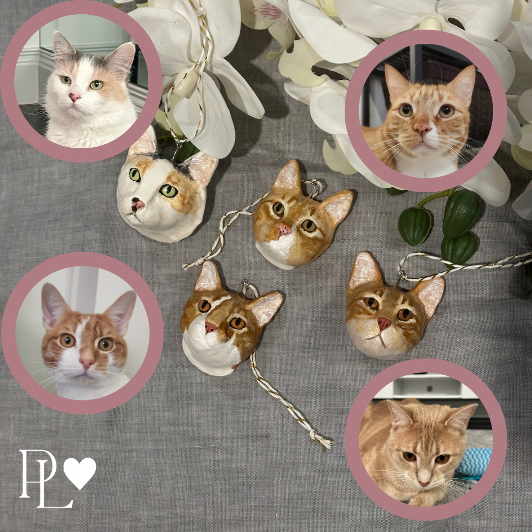 Custom pet Christmas tree ornaments- face