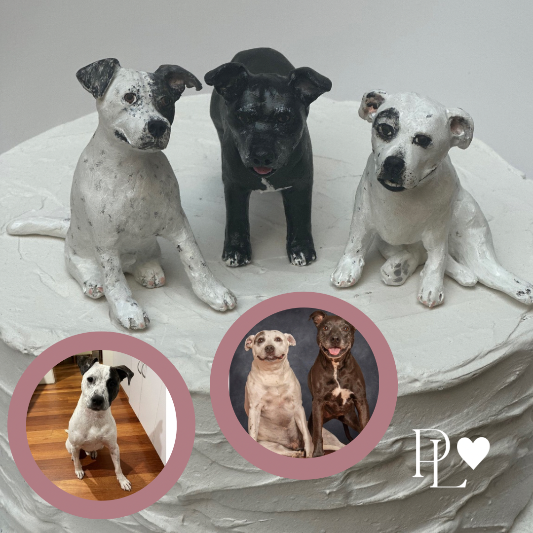 Custom pet wedding cake topper - full body