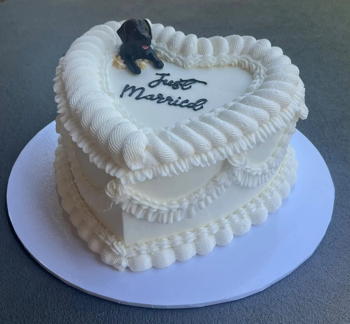 Peeking custom pet wedding cake topper