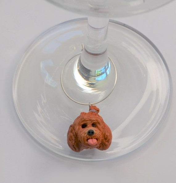 1 handmade wine glass charms of dogs