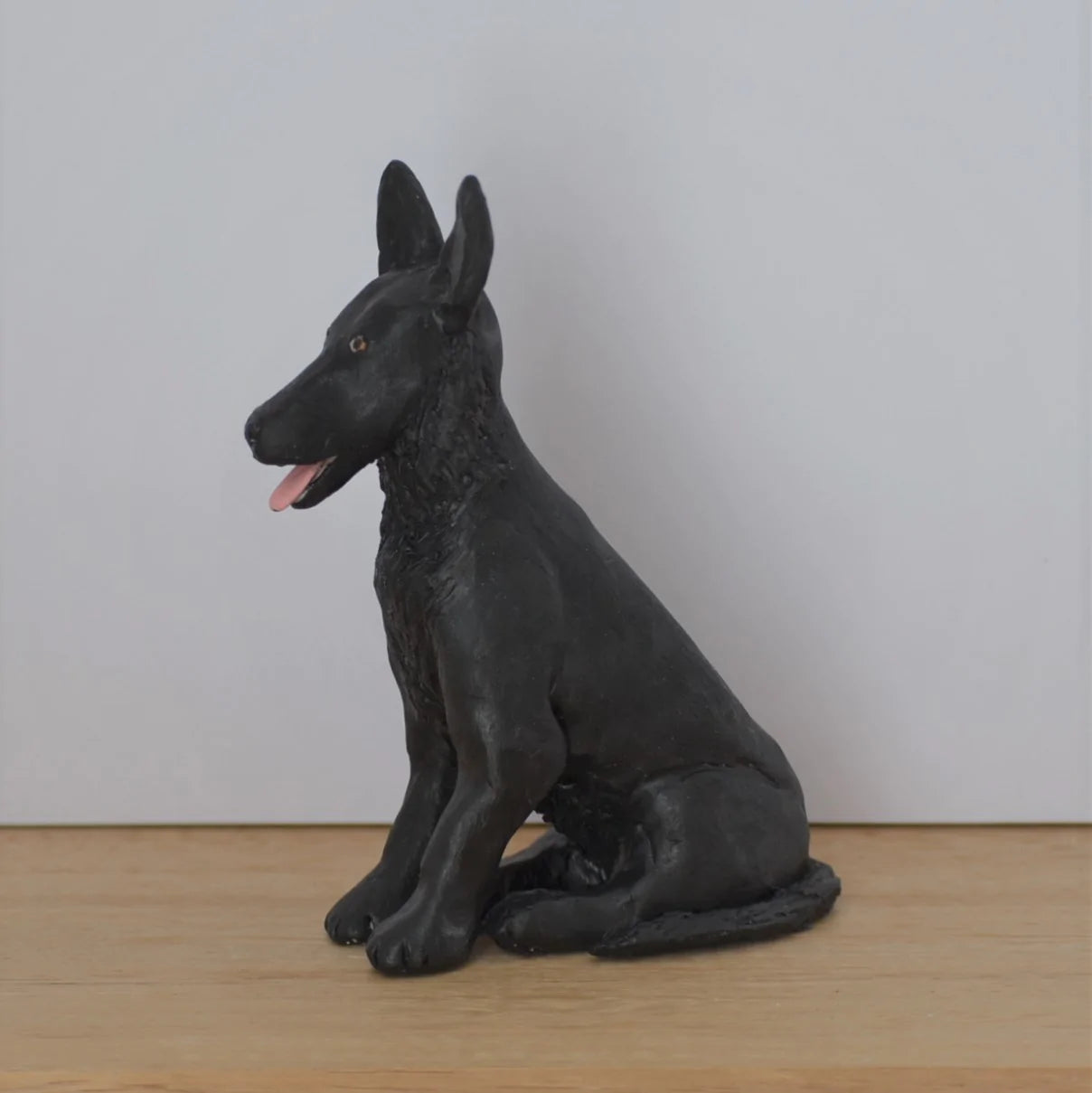 polymer clay German Shepherd Dog figurine