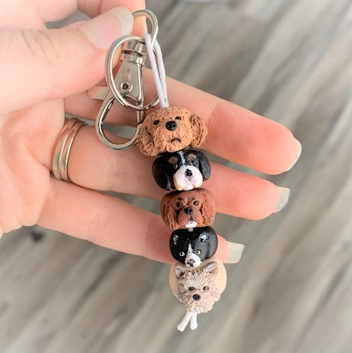 5 bead custom pet keychain