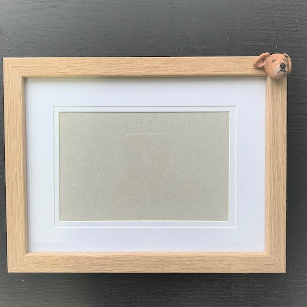 Pet memorial oak coloured photo frame