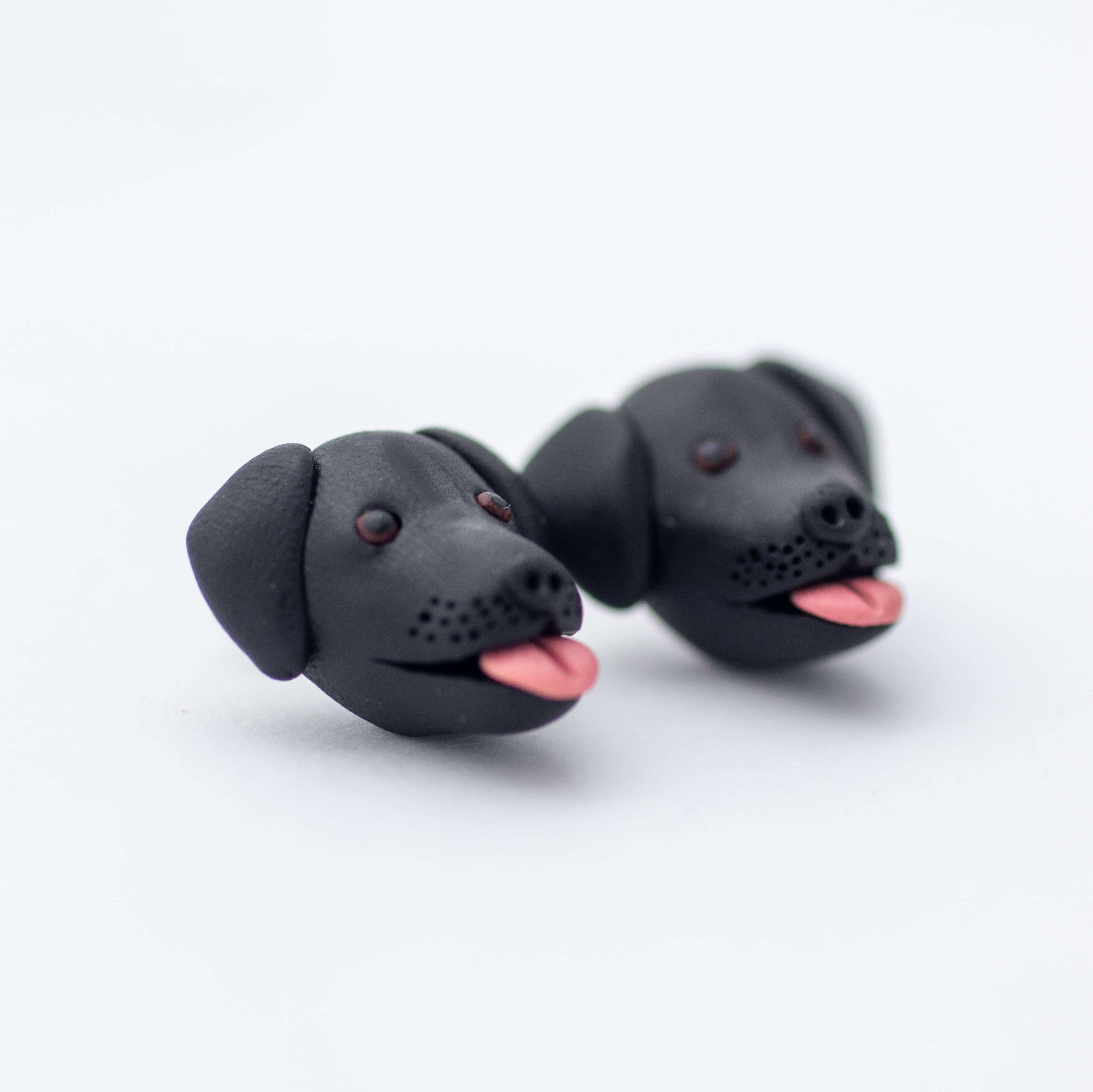 Black labrador shop earrings